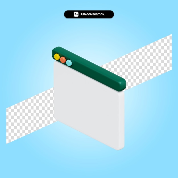 Tab 3d render illustration isolated