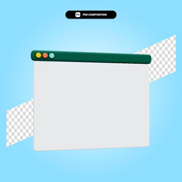 PSD tab 3d render illustration isolated