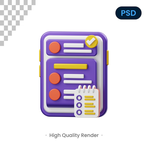 PSD tab 3d render illustration premium psd