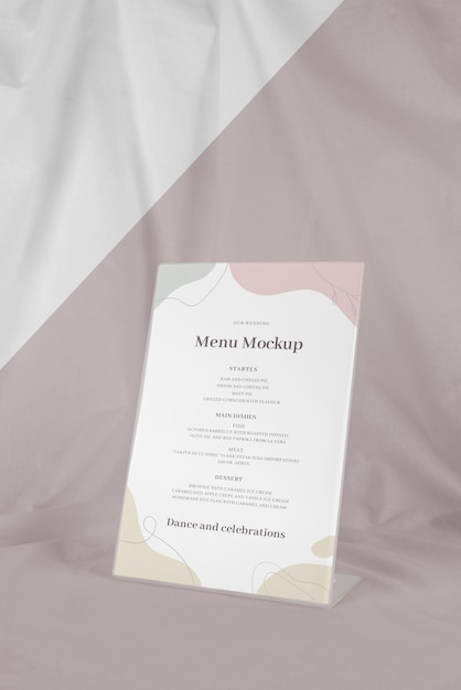 PSD tabel menu mock-up