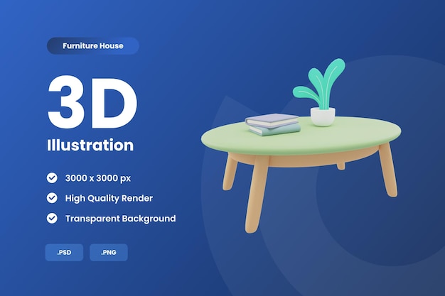 PSD tabela ilustracji 3d