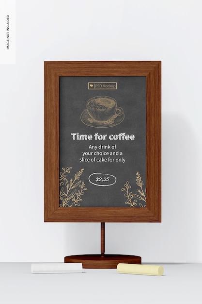 table board sign mockup, front view