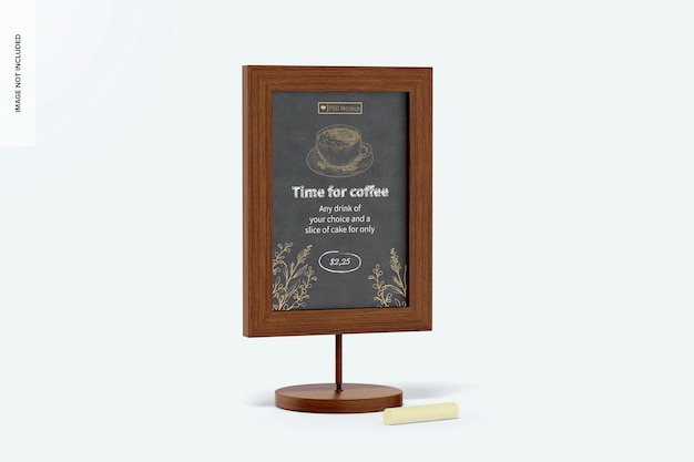 table board sign mockup, left view