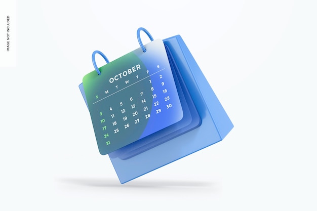 PSD calendario da tavolo mockup, che cade