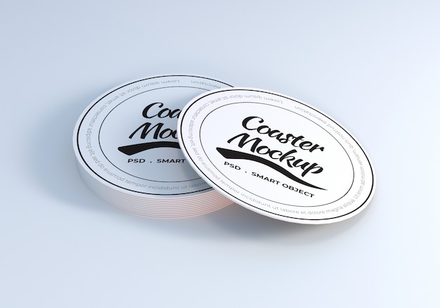 PSD table coaster mockup design template