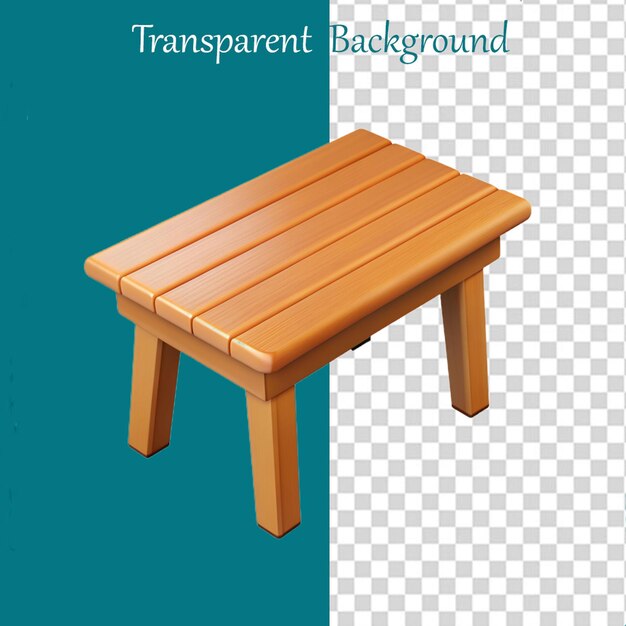 PSD table isolated on transparent background