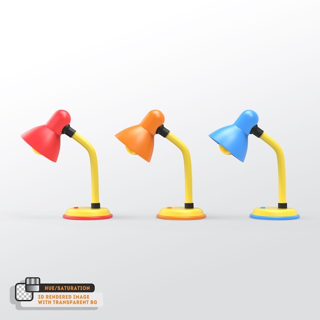 PSD table lamp 3d icon template