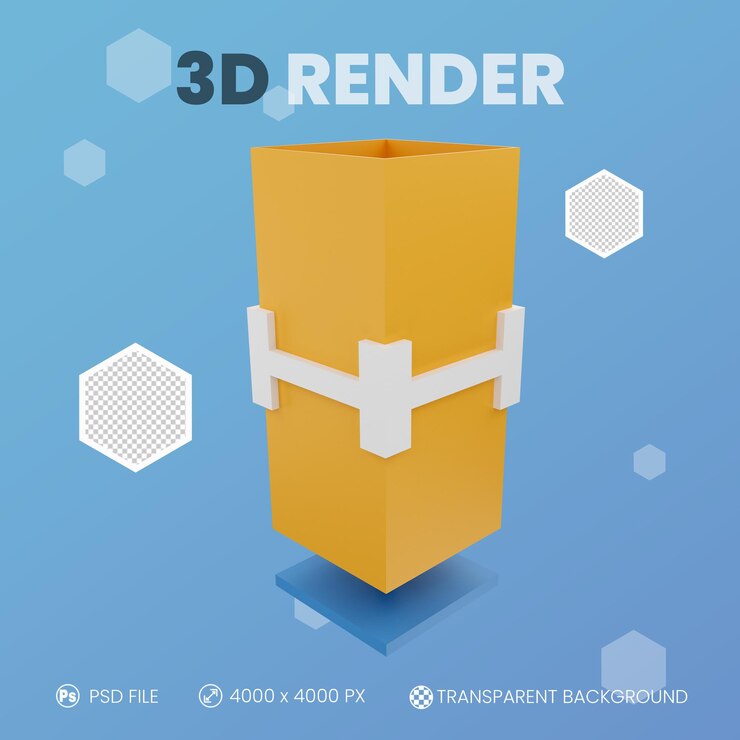 PSD table lamp 3d render with isolated background