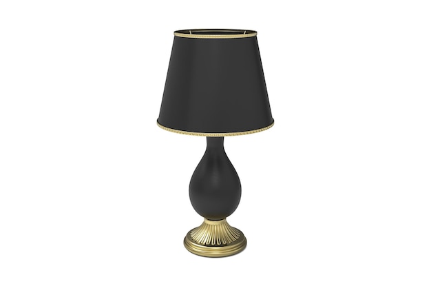 Table lamp with shade 3D rendering isolated on white background
