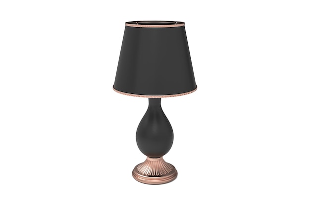 Table lamp with shade 3D rendering isolated on white background