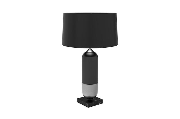 Table lamp with shade 3D rendering isolated on white background