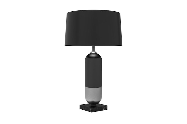 Table lamp with shade 3D rendering isolated on white background