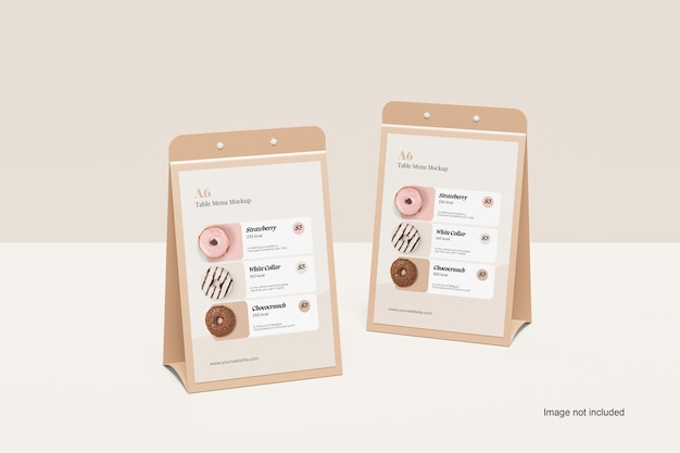 Mockup del menu tabella