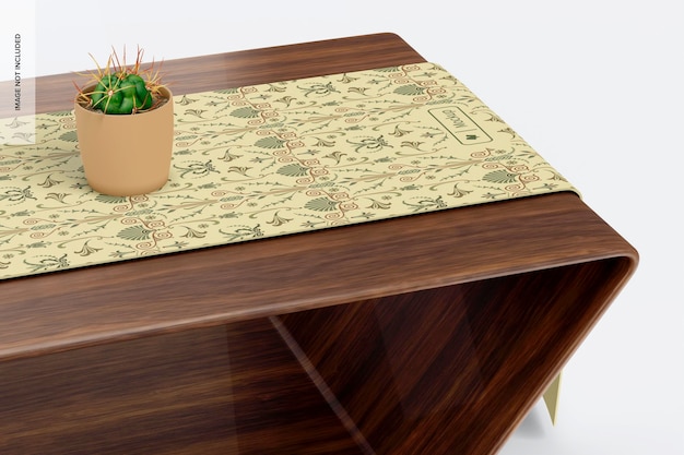 Table runner mockup, side view