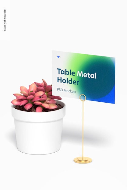 Table stand metal sign holder mockup