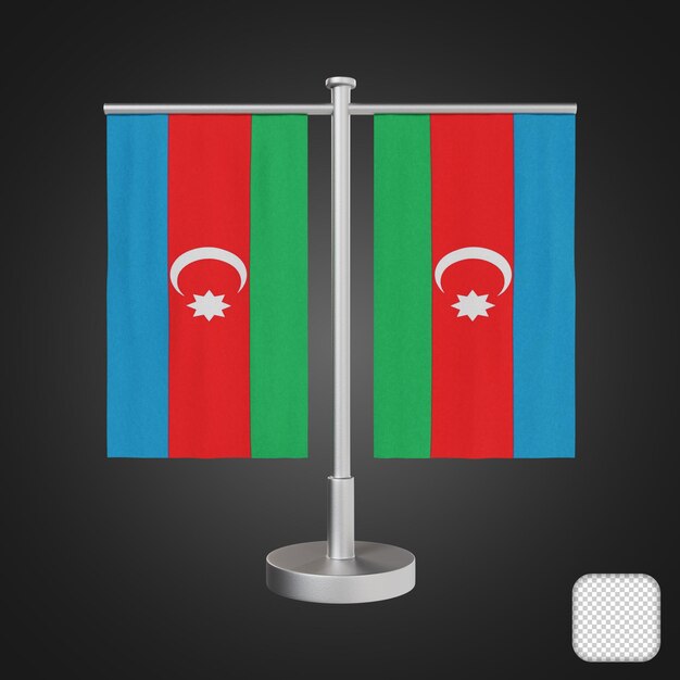 Table stand with flags azerbaijan 3d illustration