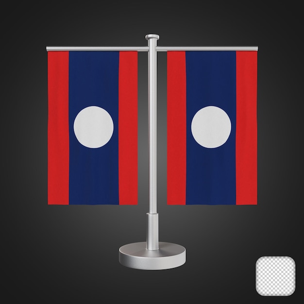 Table stand with flags laos 3d illustration