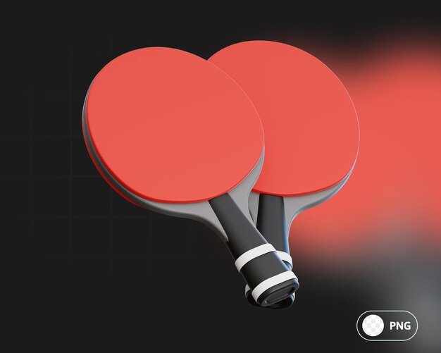 PSD illustrazione 3d di paddle da ping-pong