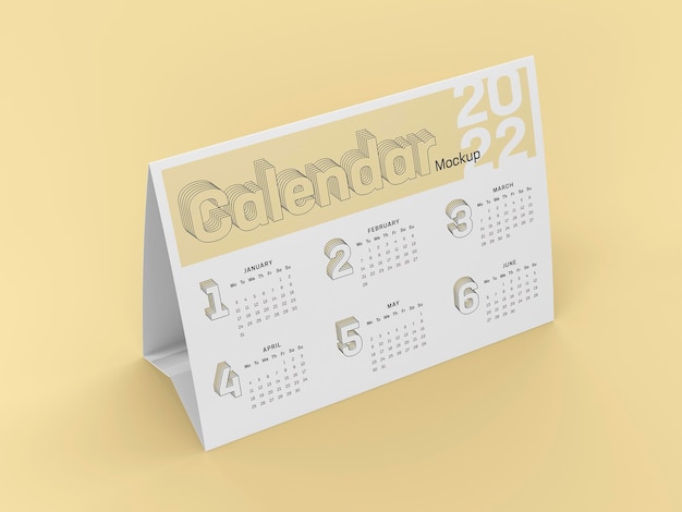 Calendario della tenda da tavolo mockup