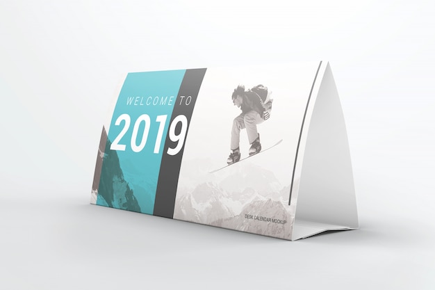 PSD mockup del calendario della tenda da tavolo