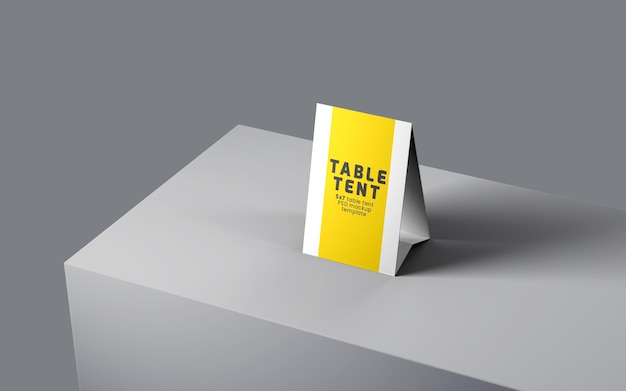 PSD table tent front view mockup