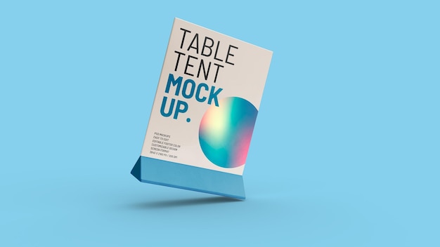 Table tent mockup design isolated