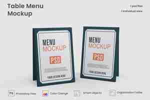 PSD table tent mockup premium psd