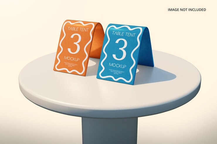 PSD table tent mockup