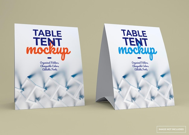 PSD table tent stand mockup