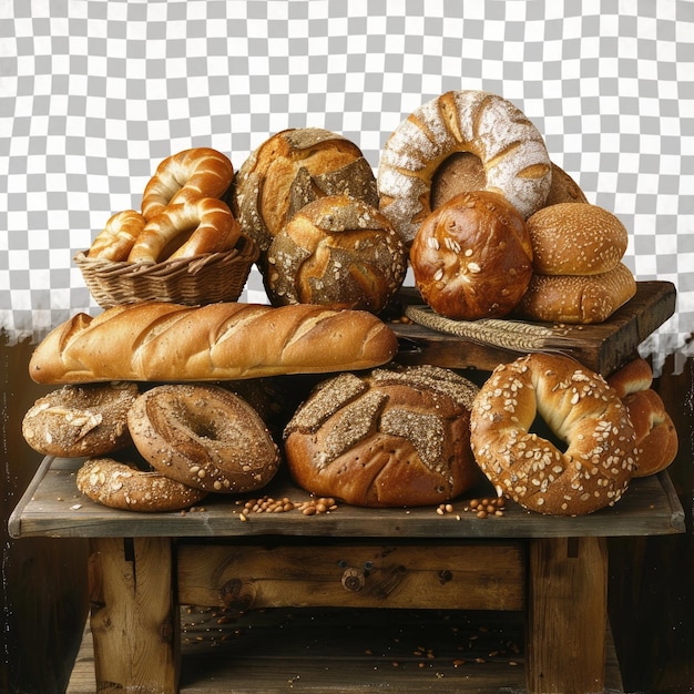 PSD a table with breads and breads on it