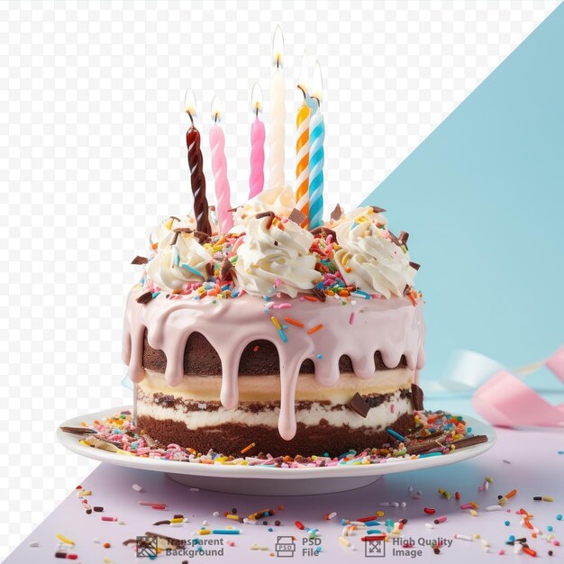 Table with ice cream cake for birthday celebration