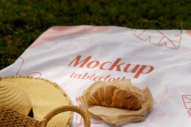 PSD tablecloth textile used for picnic on the ground