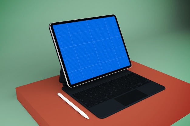 タブレットとキーボードのモックアップ