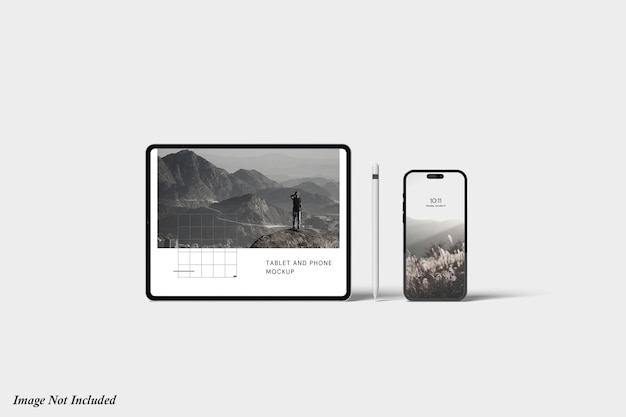 PSD タブレットと電話の画面モックアッププレミアムpsd