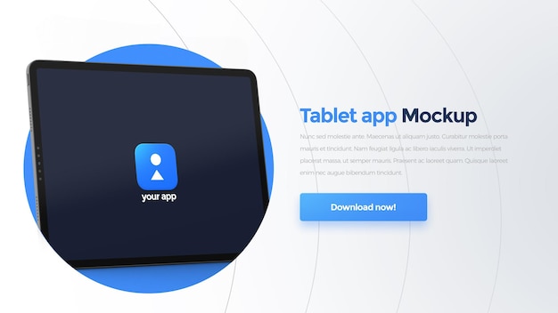 PSD tablet app mockup