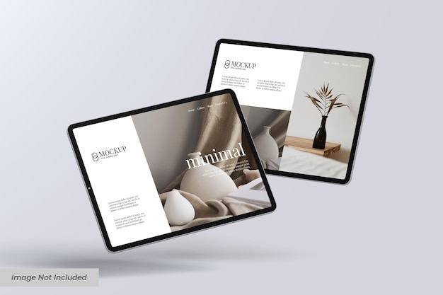 PSD tablet app screen mockup