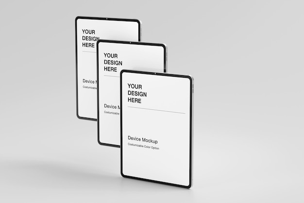 Tablet-apparaat mockup met realistische scène Leeg scherm op minimale achtergrond