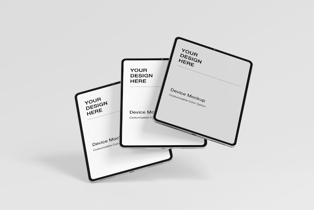 tablet device mockup with realistic scene empty screen on minimal background