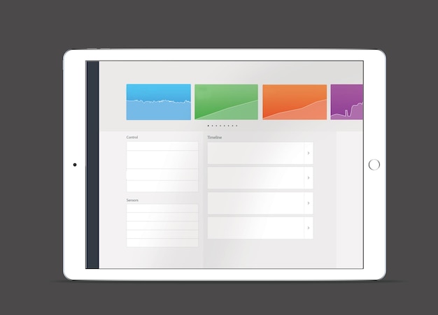 a tablet isolated on grey background