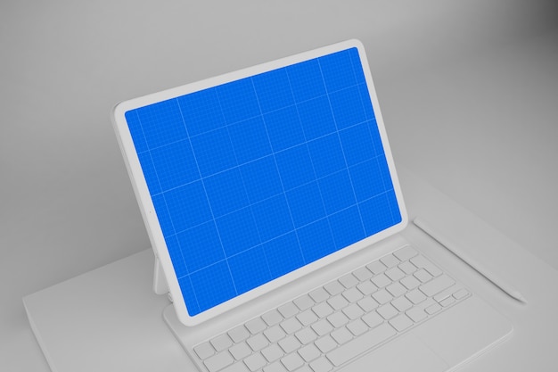 PSD tablet and keyboard mockup
