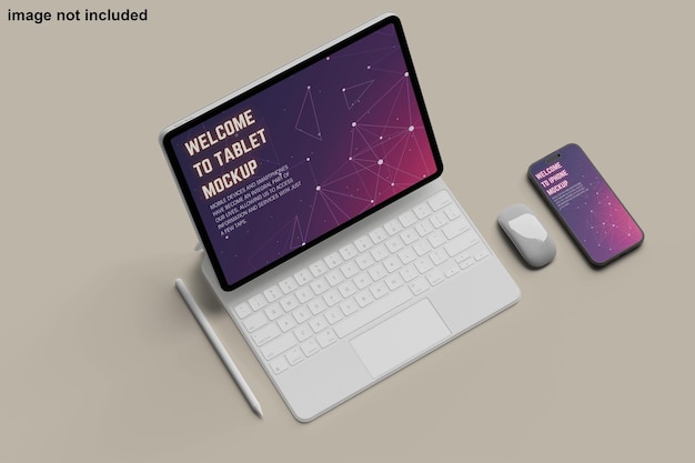 PSD tablet met smartphone mockup