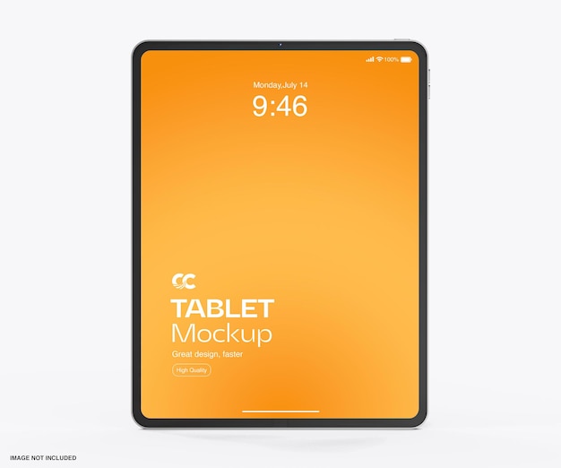 Tablet mockup front angle view