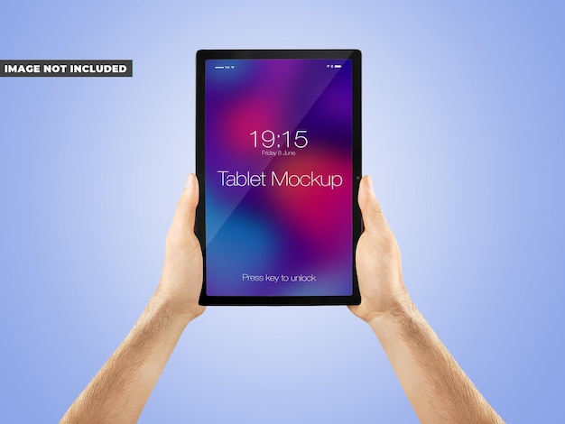 PSD tablet mockup in hand