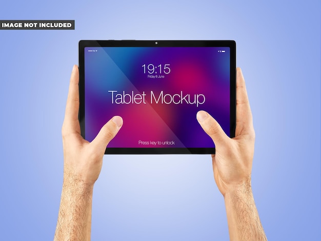 PSD tablet mockup in hand