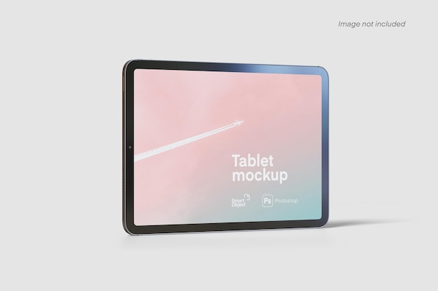 Vista laterale sinistra del mockup del tablet