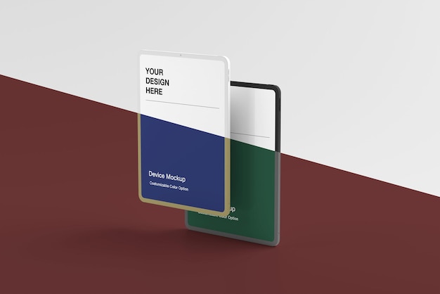 Tablet mockup with realistic background and scene Customizable background and object color