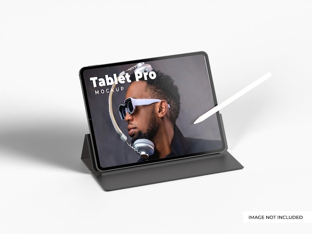 PSD tablet mockup with stylus