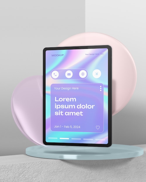 PSD tablet op een podium mockup