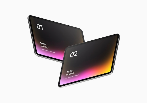 Tablet Perspective Landscape Floating Style Left and Right