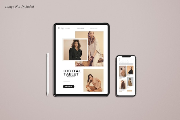 PSD tablet and phone mockup